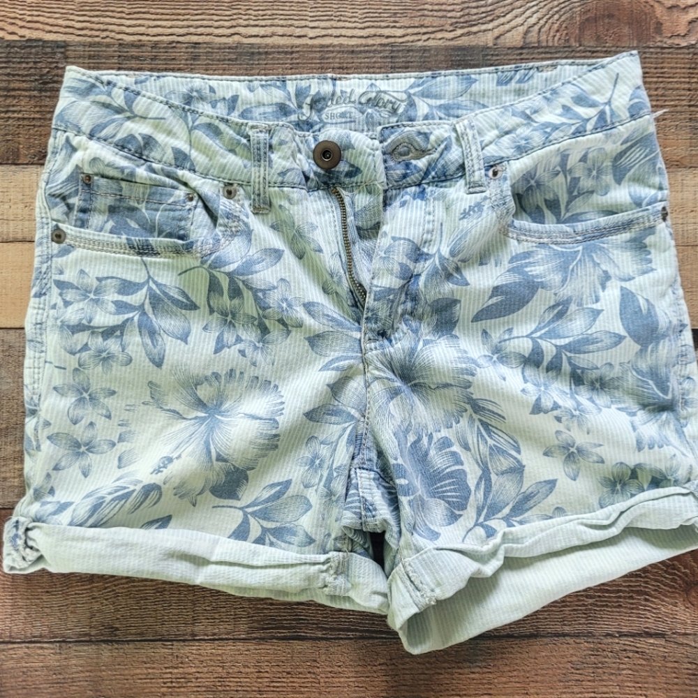 Faded Glory Hawaiian Floral Denim Shorts
